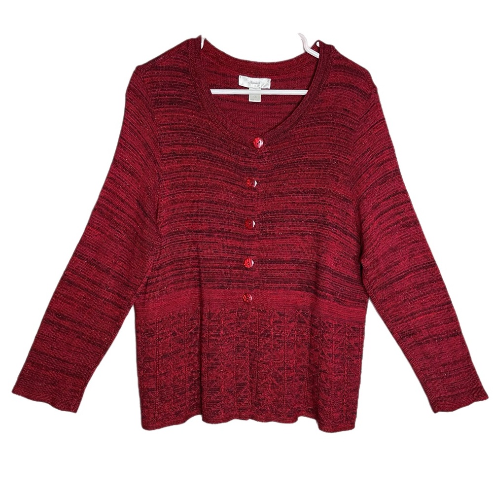 CJ Banks Long Sleeve Knit Cardigan Top w/ Sparkles Women’s Size 1X